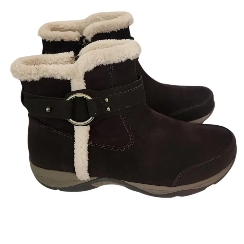 New Easy Spirit Elinor Cold Weather Booties Snow Brown 8M